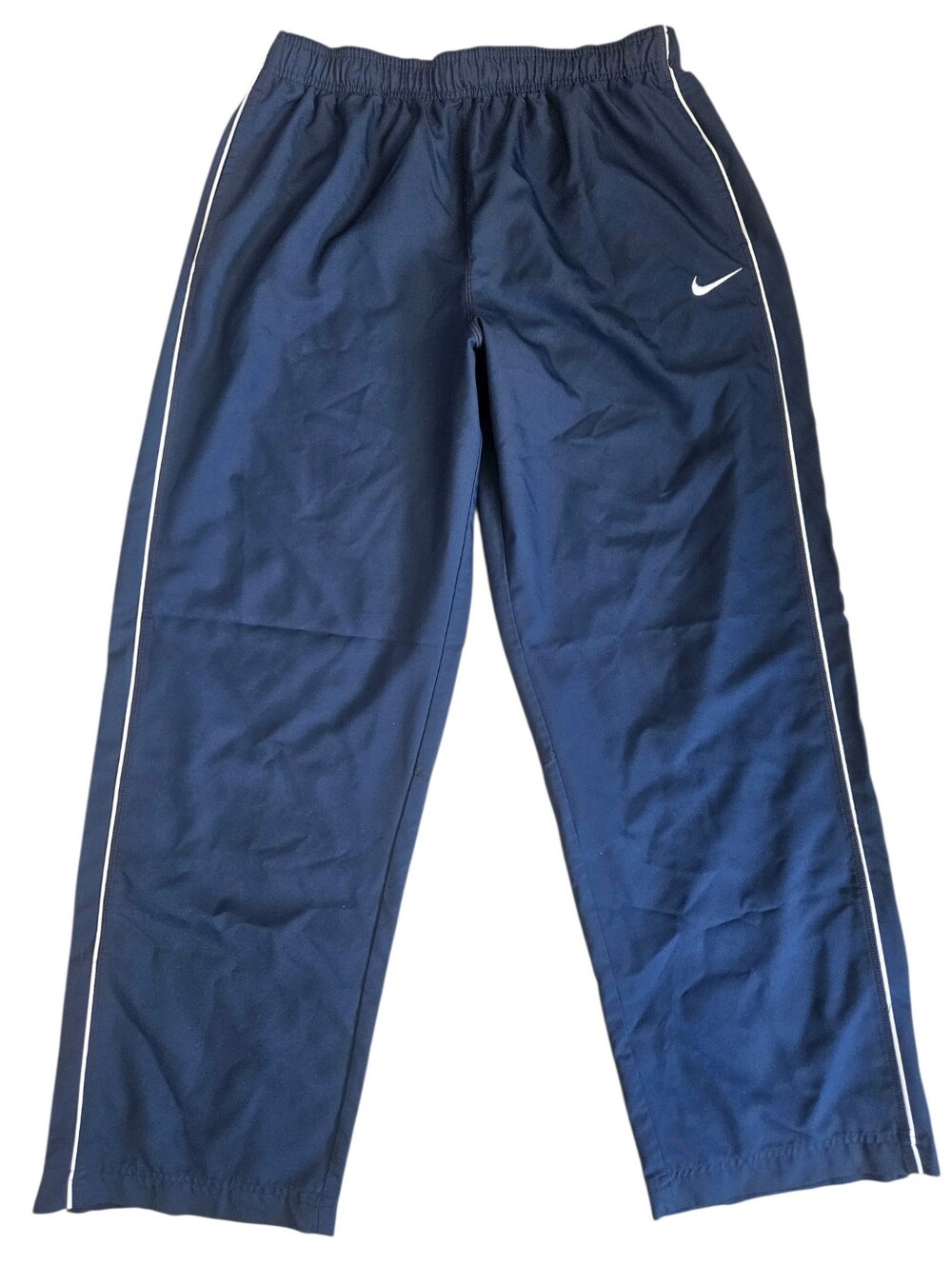 Vintage Nike Track Pants Men XL Navy Blue Ankle Zip Swoosh Logo Athletic 90s Y2K